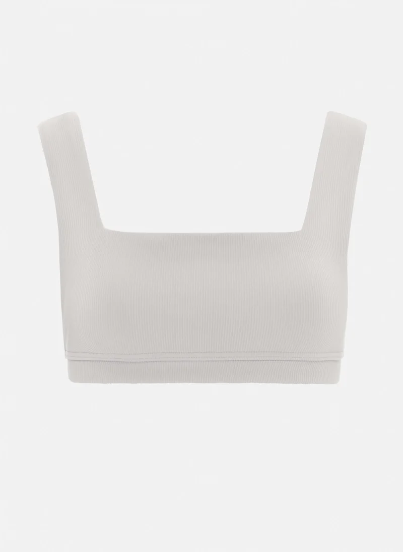 Lichi Ribbed wide-strapped bikini top